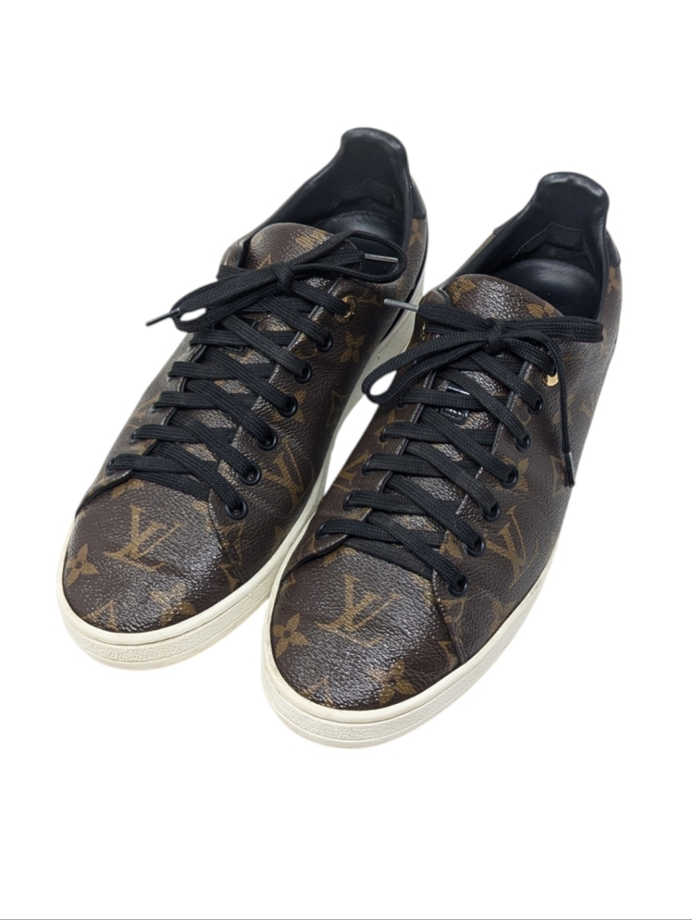 Louis Vuitton LV Monogram Leather Brown Sneakers Size EU 38.5
